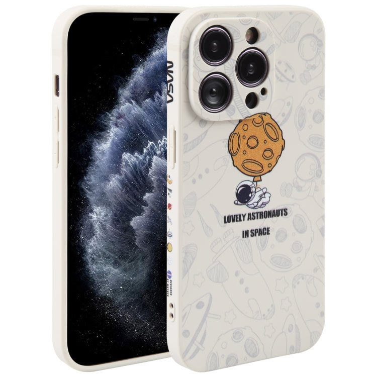 Astronaut Pattern Silicone Straight Edge Phone Case, For iPhone 13 Pro Max, For iPhone 12, For iPhone 12 Pro, For iPhone 12 Pro Max, For iPhone 11, For iPhone 11 Pro