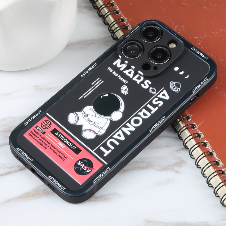 Astronaut Pattern Silicone Straight Edge Phone Case, For iPhone 11 Pro Max, For iPhone X / XS, For iPhone XS Max, For iPhone XR, For iPhone SE 2022 / 2020 / 7 / 8, For iPhone 7 Plus / 8 Plus