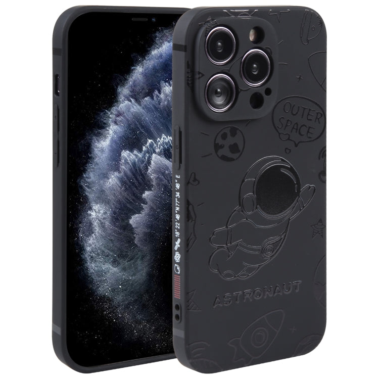 Astronaut Pattern Silicone Straight Edge Phone Case, For iPhone 11 Pro Max, For iPhone X / XS, For iPhone XS Max, For iPhone XR, For iPhone SE 2022 / 2020 / 7 / 8, For iPhone 7 Plus / 8 Plus