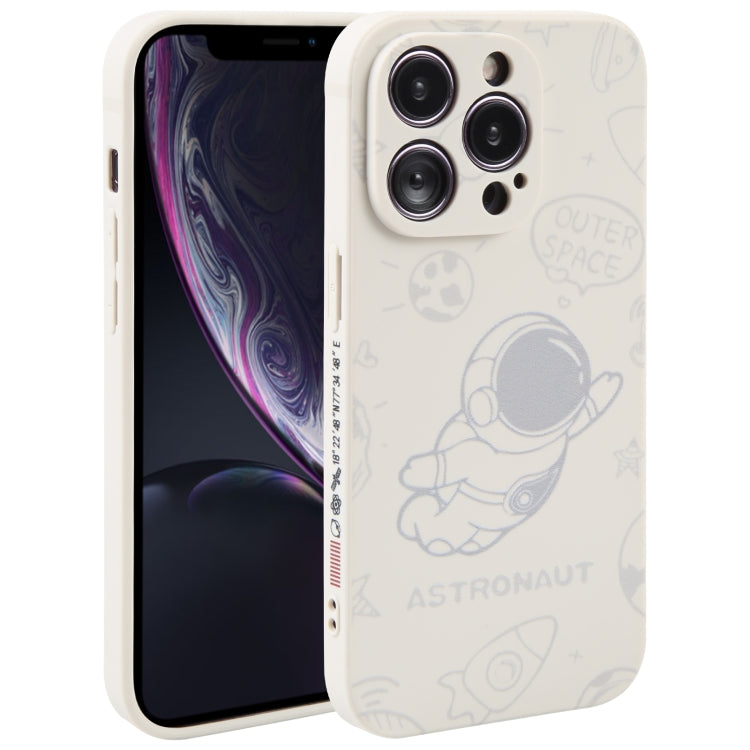 Astronaut Pattern Silicone Straight Edge Phone Case, For iPhone 11 Pro Max, For iPhone X / XS, For iPhone XS Max, For iPhone XR, For iPhone SE 2022 / 2020 / 7 / 8, For iPhone 7 Plus / 8 Plus