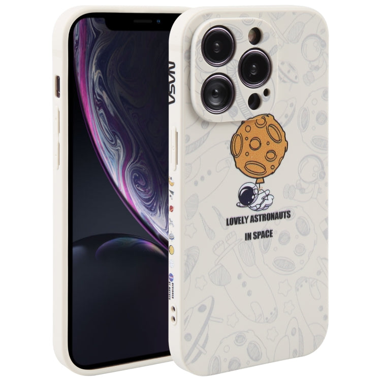 Astronaut Pattern Silicone Straight Edge Phone Case, For iPhone 11 Pro Max, For iPhone X / XS, For iPhone XS Max, For iPhone XR, For iPhone SE 2022 / 2020 / 7 / 8, For iPhone 7 Plus / 8 Plus