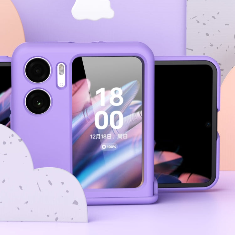 Macaron Magnetic Hinge Three-piece Phone Case with Protective Film, For OPPO Find N2 Flip