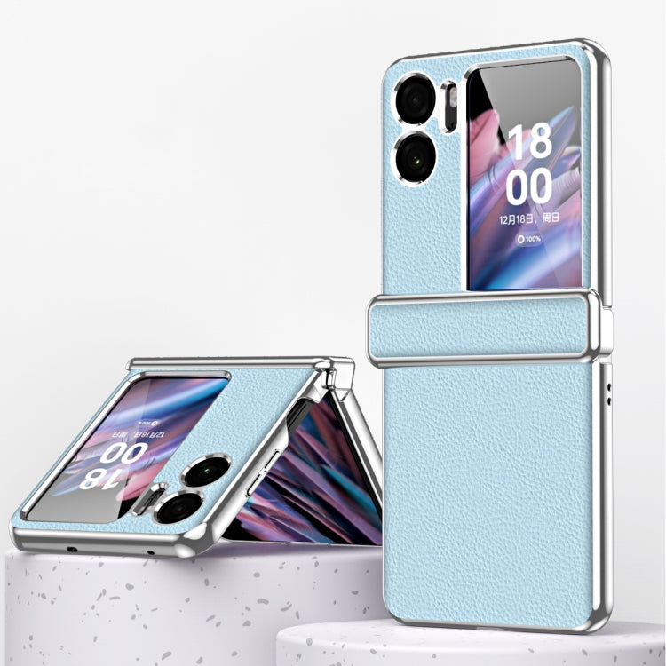 Litchi Pattern Electroplating Frame Magnetic Phone Case, For OPPO Find N2 Flip