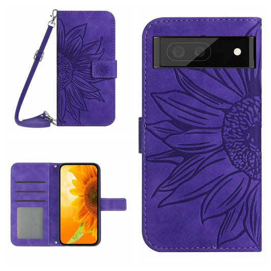 Skin Feel Sun Flower Pattern Flip Leather Phone Case with Lanyard, For Google Pixel 7A, For Samsung Galaxy M14 5G