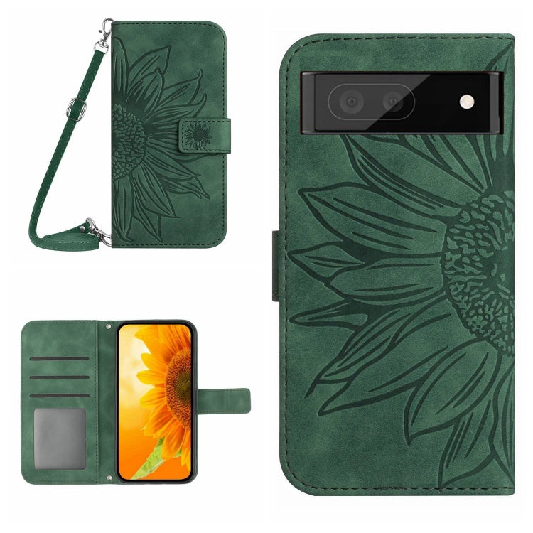 Skin Feel Sun Flower Pattern Flip Leather Phone Case with Lanyard, For Google Pixel 7A, For Samsung Galaxy M14 5G