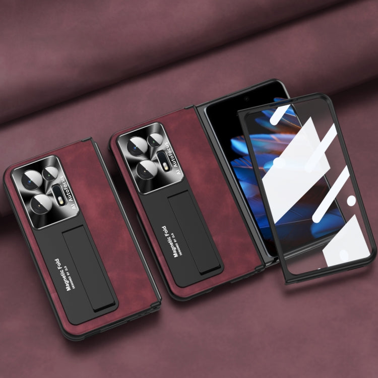 Integrated Napa Pattern All-inclusive Magnetic Phone Case, For OPPO Find N2