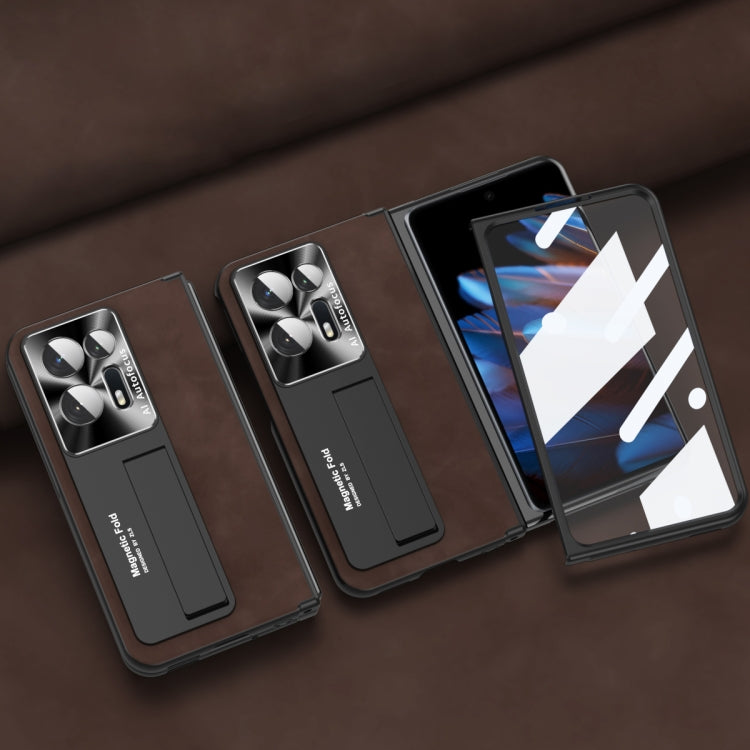 Integrated Napa Pattern All-inclusive Magnetic Phone Case, For OPPO Find N2