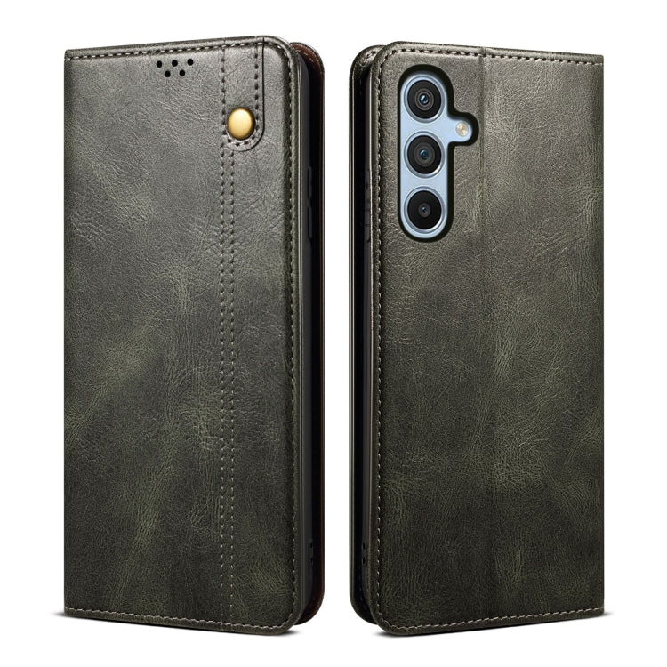 Oil Wax Crazy Horse Texture Leather Phone Case, For Samsung Galaxy M14