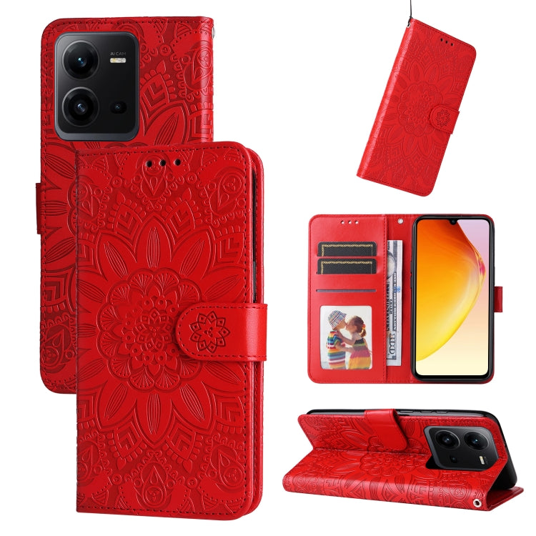 Embossed Sunflower Leather Phone Case, For vivo V25 5G/V25e 4G, For vivo Y02 4G, For Xiaomi Redmi K60/K60 Pro, For Xiaomi Redmi 11A 4G/12C