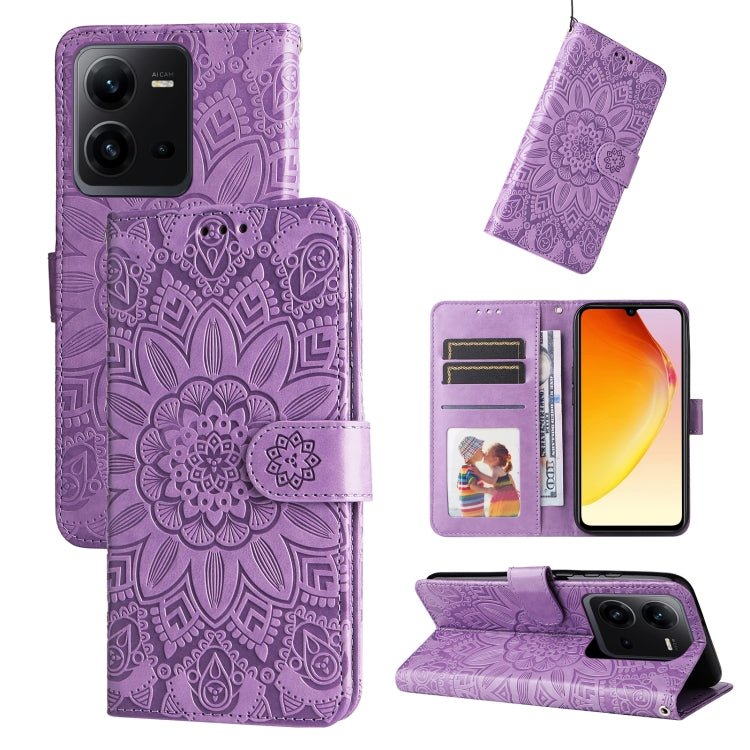 Embossed Sunflower Leather Phone Case, For vivo V25 5G/V25e 4G, For vivo Y02 4G, For Xiaomi Redmi K60/K60 Pro, For Xiaomi Redmi 11A 4G/12C