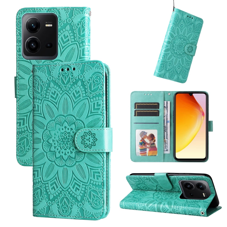 Embossed Sunflower Leather Phone Case, For vivo V25 5G/V25e 4G, For vivo Y02 4G, For Xiaomi Redmi K60/K60 Pro, For Xiaomi Redmi 11A 4G/12C