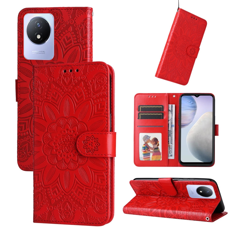 Embossed Sunflower Leather Phone Case, For vivo V25 5G/V25e 4G, For vivo Y02 4G, For Xiaomi Redmi K60/K60 Pro, For Xiaomi Redmi 11A 4G/12C