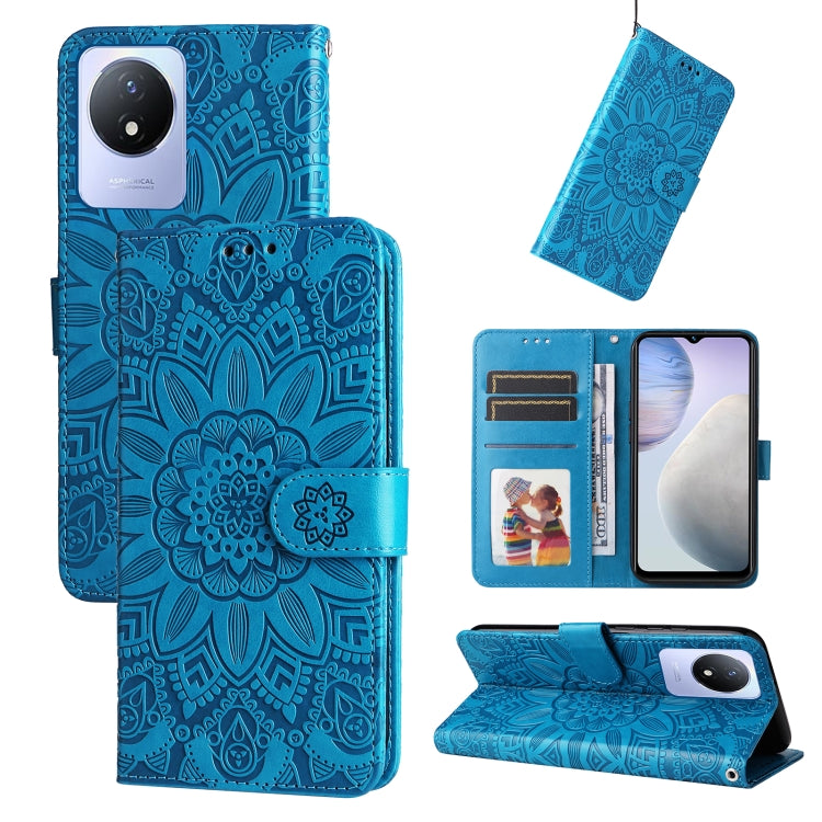 Embossed Sunflower Leather Phone Case, For vivo V25 5G/V25e 4G, For vivo Y02 4G, For Xiaomi Redmi K60/K60 Pro, For Xiaomi Redmi 11A 4G/12C