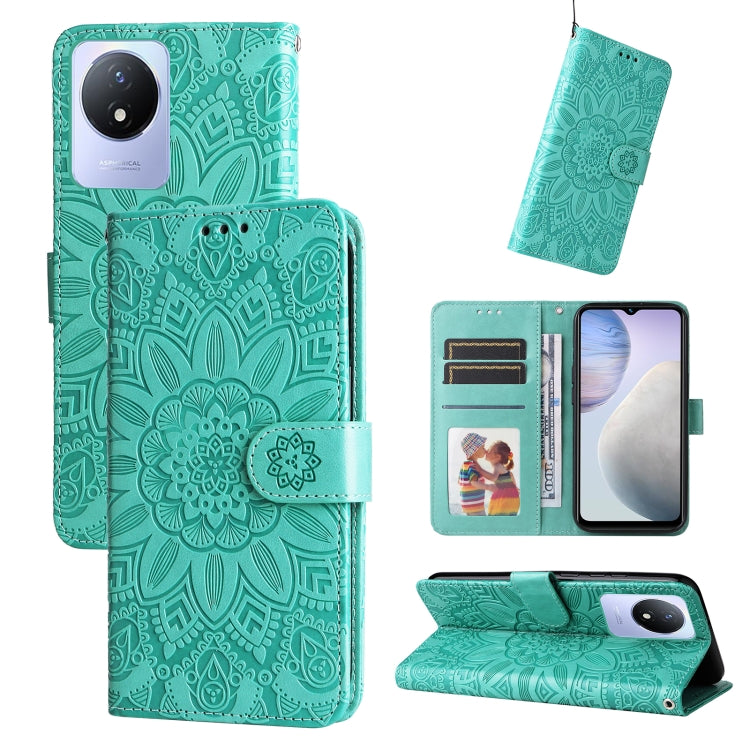 Embossed Sunflower Leather Phone Case, For vivo V25 5G/V25e 4G, For vivo Y02 4G, For Xiaomi Redmi K60/K60 Pro, For Xiaomi Redmi 11A 4G/12C