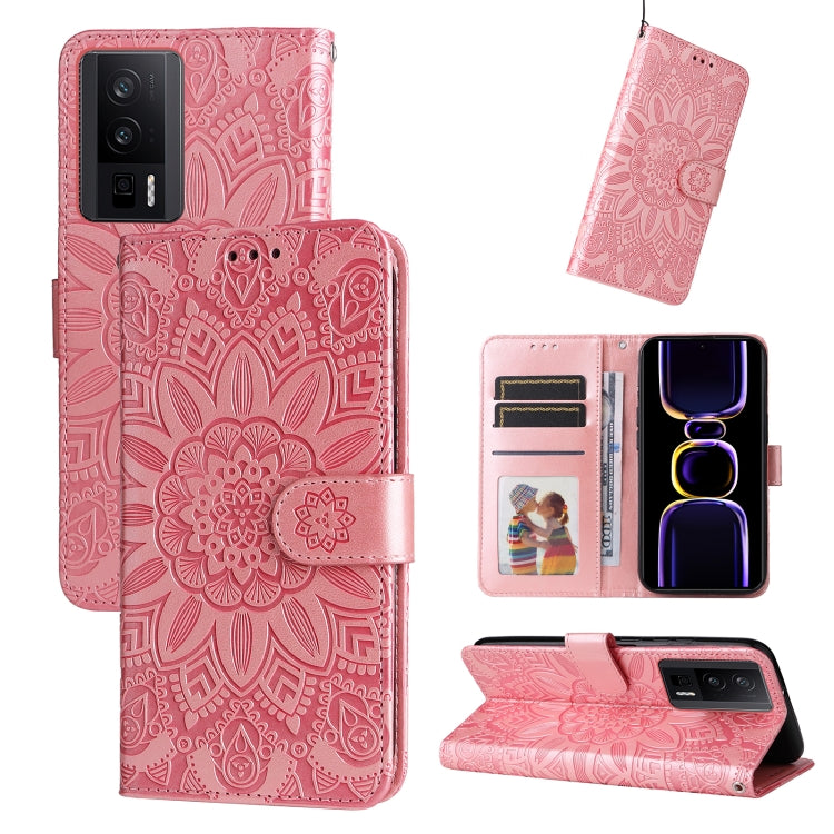 Embossed Sunflower Leather Phone Case, For vivo V25 5G/V25e 4G, For vivo Y02 4G, For Xiaomi Redmi K60/K60 Pro, For Xiaomi Redmi 11A 4G/12C