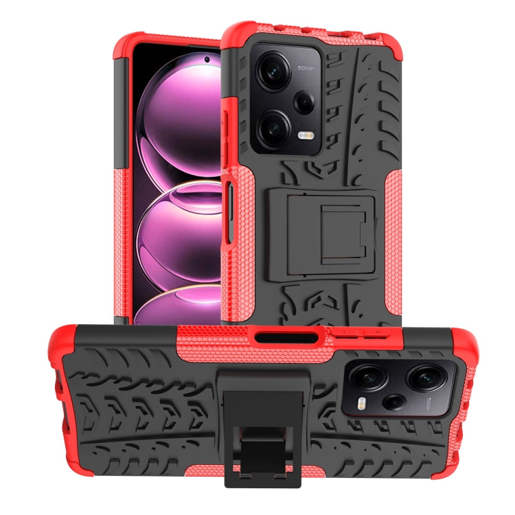 Tire Texture TPU + PC Phone Case with Holder, For Motorola Moto G Play 2023/G Pure/G Power 2022, For Xiaomi Redmi Note 12 Pro 5G, For Xiaomi Redmi Note 12 Pro+ 5G