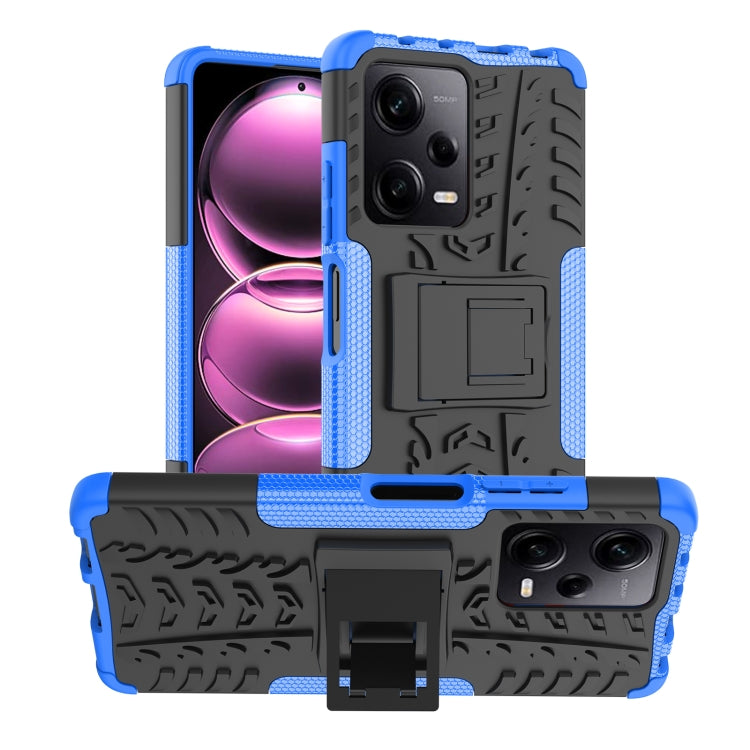 Tire Texture TPU + PC Phone Case with Holder, For Motorola Moto G Play 2023/G Pure/G Power 2022, For Xiaomi Redmi Note 12 Pro 5G, For Xiaomi Redmi Note 12 Pro+ 5G