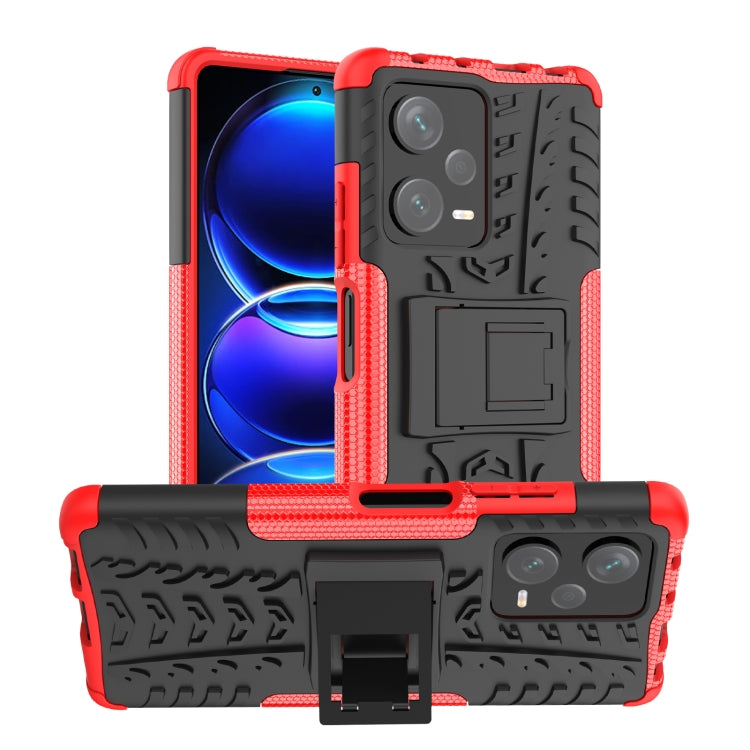 Tire Texture TPU + PC Phone Case with Holder, For Motorola Moto G Play 2023/G Pure/G Power 2022, For Xiaomi Redmi Note 12 Pro 5G, For Xiaomi Redmi Note 12 Pro+ 5G