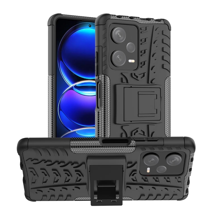 Tire Texture TPU + PC Phone Case with Holder, For Motorola Moto G Play 2023/G Pure/G Power 2022, For Xiaomi Redmi Note 12 Pro 5G, For Xiaomi Redmi Note 12 Pro+ 5G