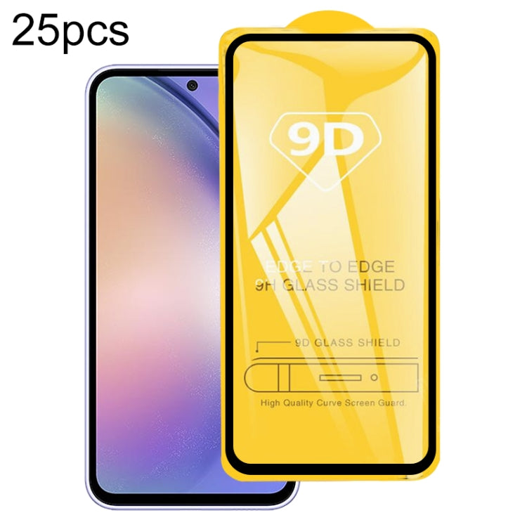 25pcs 9D Full Glue Full Screen Tempered Glass Film, For Samsung Galaxy A54 (25pcs)