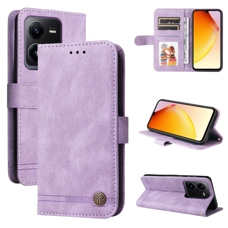 Skin Feel Life Tree Metal Button Leather Phone Case, For vivo V25 5G/V25e 4G, For vivo Y02 4G, For Xiaomi Redmi K60/K60 Pro, For Xiaomi Redmi 11A 4G/12C