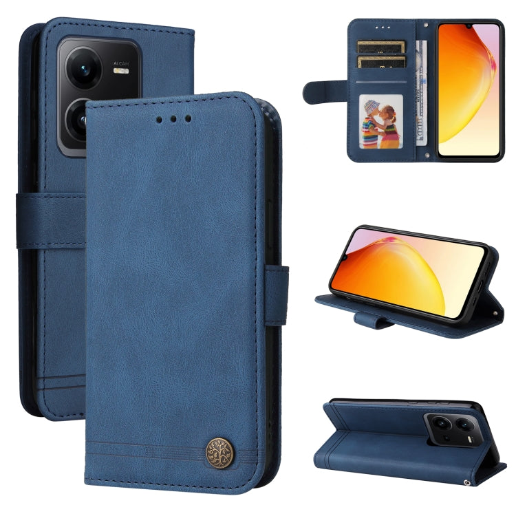 Skin Feel Life Tree Metal Button Leather Phone Case, For vivo V25 5G/V25e 4G, For vivo Y02 4G, For Xiaomi Redmi K60/K60 Pro, For Xiaomi Redmi 11A 4G/12C