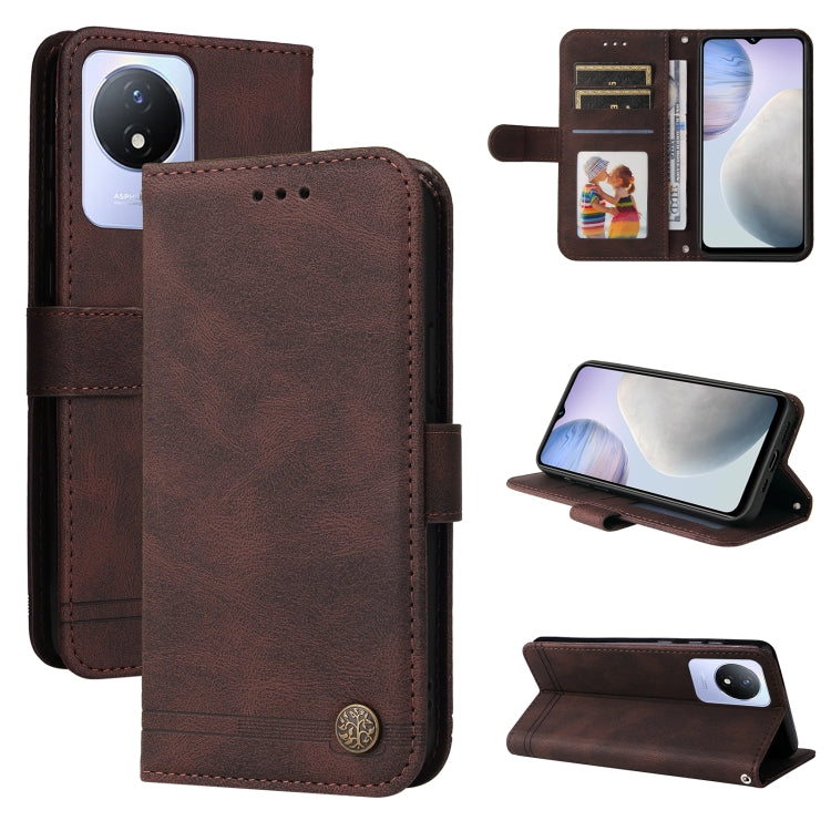 Skin Feel Life Tree Metal Button Leather Phone Case, For vivo V25 5G/V25e 4G, For vivo Y02 4G, For Xiaomi Redmi K60/K60 Pro, For Xiaomi Redmi 11A 4G/12C