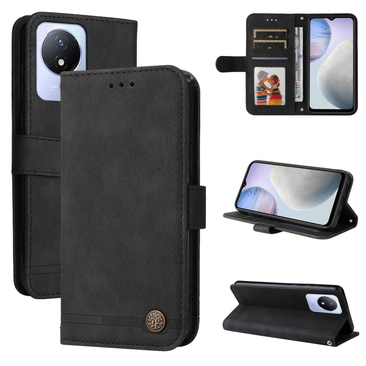 Skin Feel Life Tree Metal Button Leather Phone Case, For vivo V25 5G/V25e 4G, For vivo Y02 4G, For Xiaomi Redmi K60/K60 Pro, For Xiaomi Redmi 11A 4G/12C