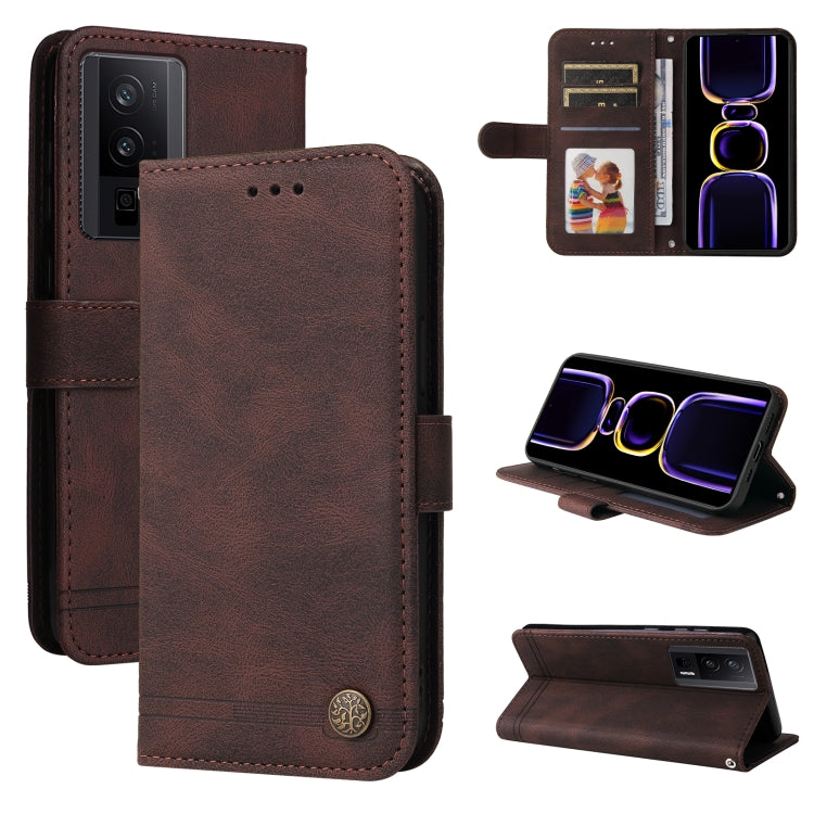 Skin Feel Life Tree Metal Button Leather Phone Case, For vivo V25 5G/V25e 4G, For vivo Y02 4G, For Xiaomi Redmi K60/K60 Pro, For Xiaomi Redmi 11A 4G/12C