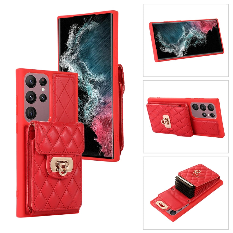 Card Slot Leather Phone Case with Short Lanyard, For Samsung Galaxy S23 5G, For Samsung Galaxy S23+ 5G, For Samsung Galaxy S23 Ultra 5G, For Samsung Galaxy S22 5G, For Samsung Galaxy S22+ 5G, For Samsung Galaxy S22 Ultra 5G, For Samsung Galaxy S21 5G  ...