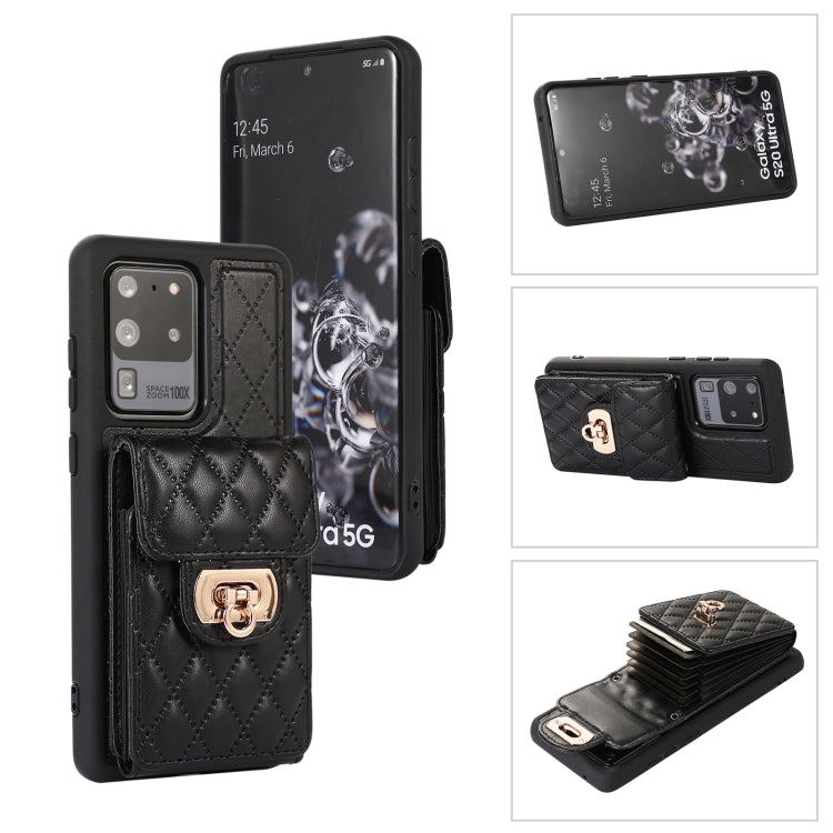 Card Slot Leather Phone Case with Short Lanyard, For Samsung Galaxy S20, For Samsung Galaxy S20+, For Samsung Galaxy S20 Ultra, For Samsung Galaxy S20 FE, For Samsung Galaxy S21 FE