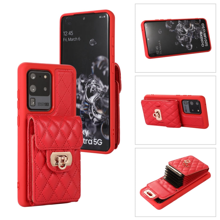 Card Slot Leather Phone Case with Short Lanyard, For Samsung Galaxy S20, For Samsung Galaxy S20+, For Samsung Galaxy S20 Ultra, For Samsung Galaxy S20 FE, For Samsung Galaxy S21 FE