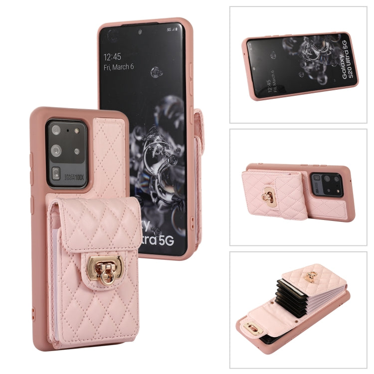 Card Slot Leather Phone Case with Short Lanyard, For Samsung Galaxy S20, For Samsung Galaxy S20+, For Samsung Galaxy S20 Ultra, For Samsung Galaxy S20 FE, For Samsung Galaxy S21 FE