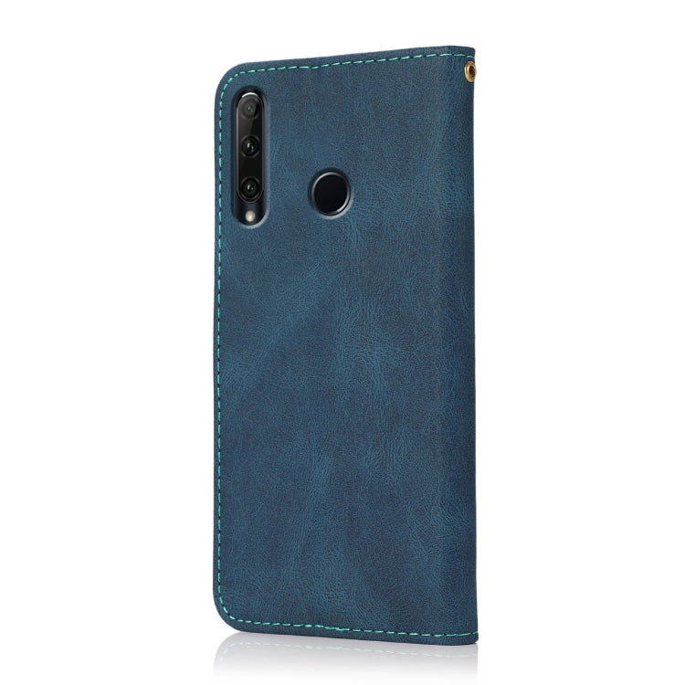 Dual-color Stitching Leather Phone Case, For Honor 10i / Honor 20 lite