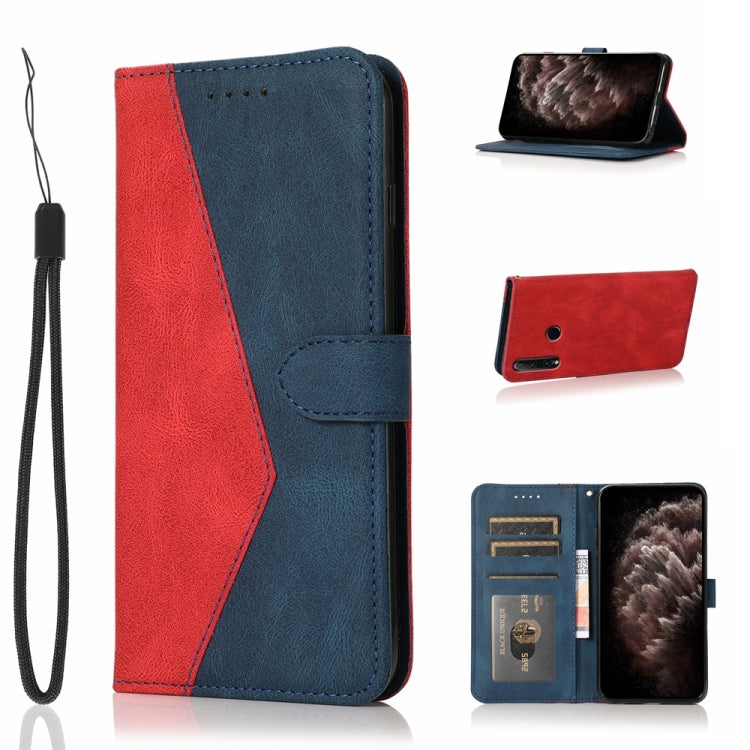Dual-color Stitching Leather Phone Case, For Honor 10i / Honor 20 lite