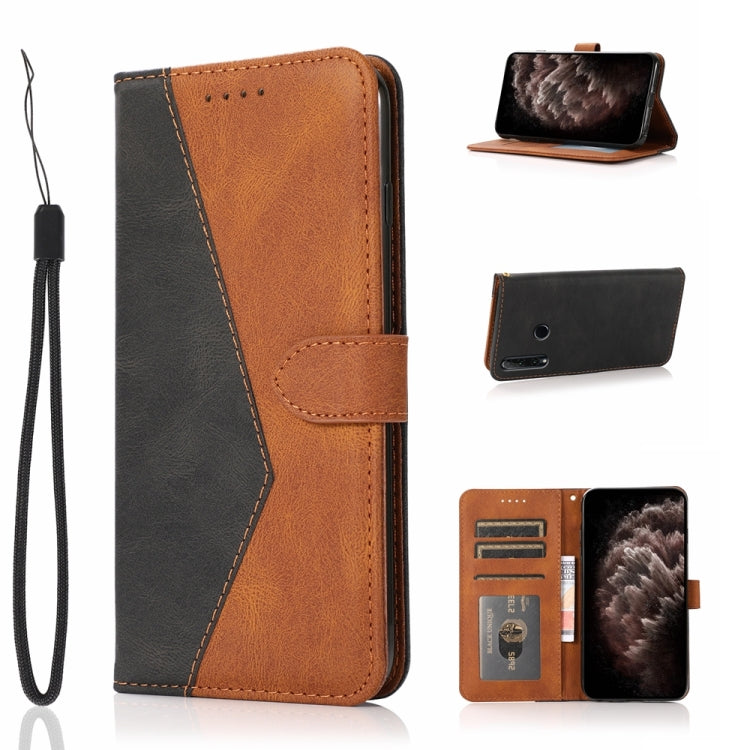 Dual-color Stitching Leather Phone Case, For Honor 10i / Honor 20 lite