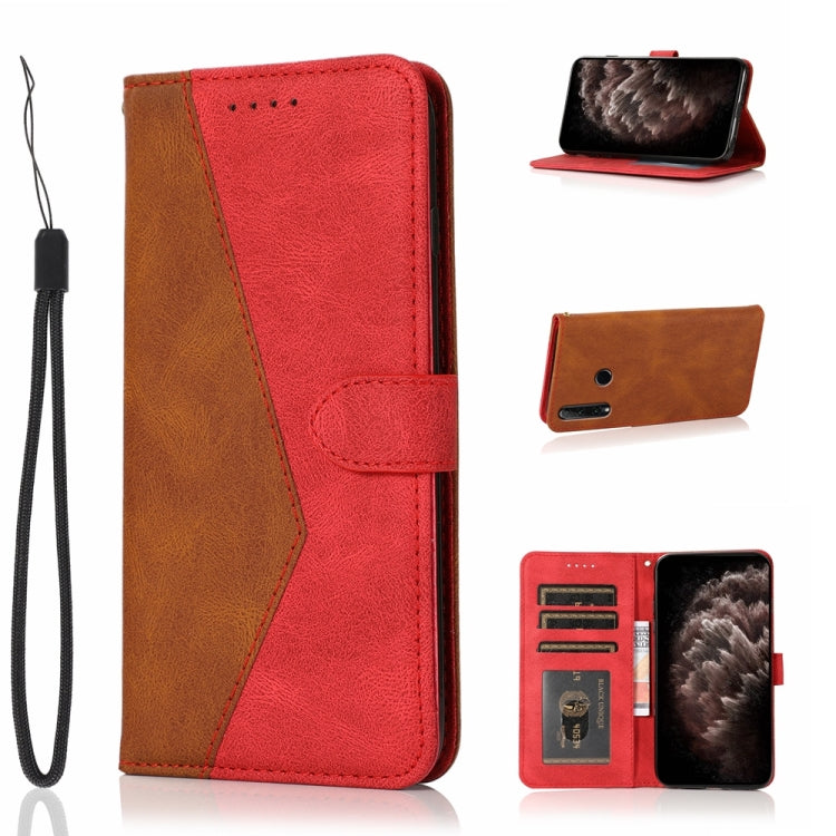 Dual-color Stitching Leather Phone Case, For Honor 10i / Honor 20 lite