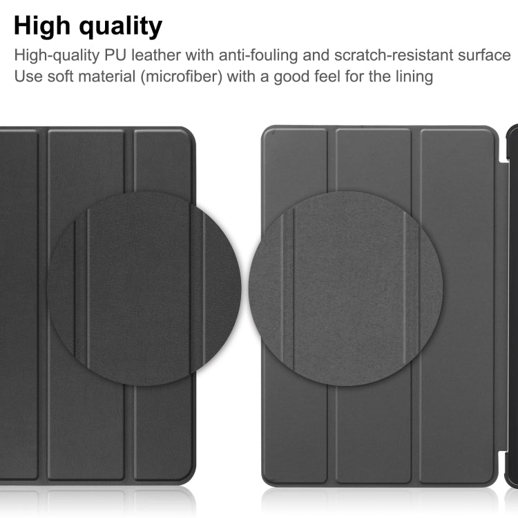Custer Pure Color 3-Fold Holder Smart Leather Tablet Case, For Blackview Oscal Pad 10, For OnePlus Pad