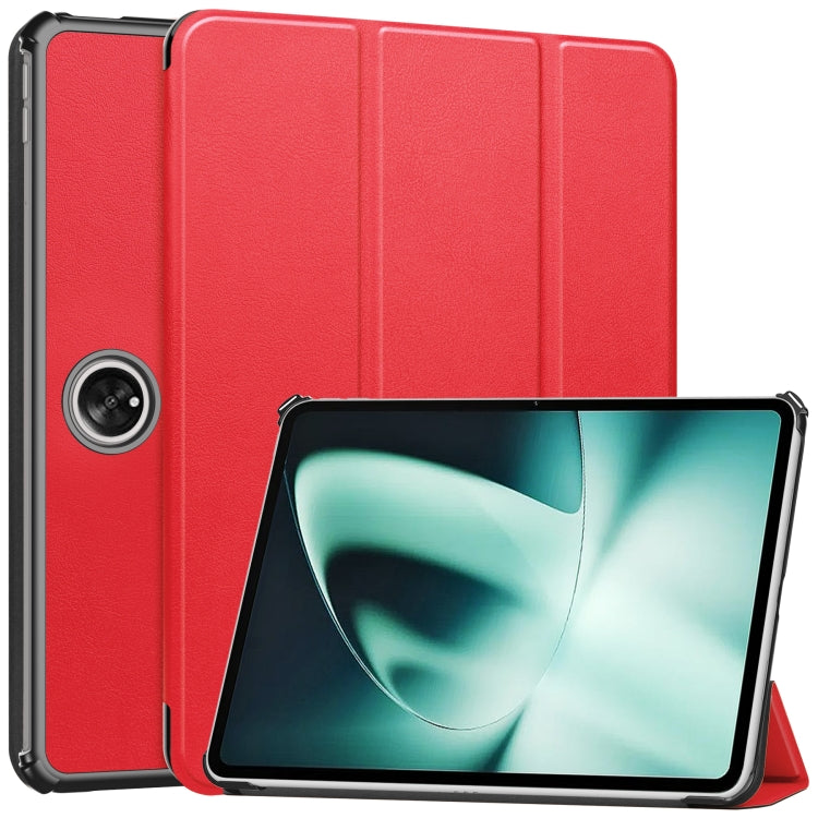 Custer Pure Color 3-Fold Holder Smart Leather Tablet Case, For Blackview Oscal Pad 10, For OnePlus Pad