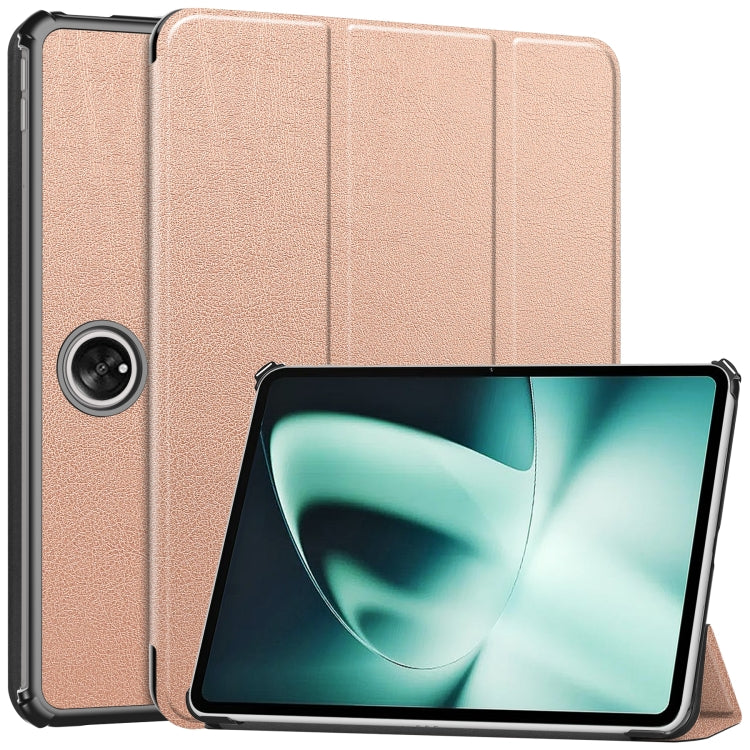Custer Pure Color 3-Fold Holder Smart Leather Tablet Case, For Blackview Oscal Pad 10, For OnePlus Pad