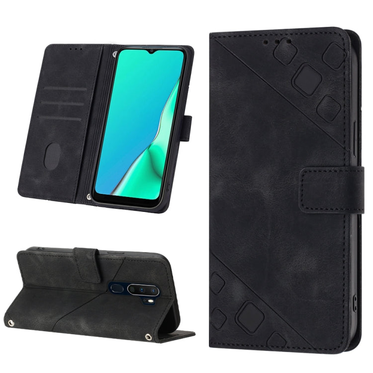 Skin-feel Embossed Leather Phone Case, For OPPO Reno6 5G, For OPPO A9 2020 / A5 2020 / A11X, For OPPO A16 / A54S, For OPPO A16K, For OPPO A57 5G 2022 / Realme V23 / Narzo 50 5G / A77 5G / K10 5G Global / A57 4G / V23i, For OPPO A57E 5G, For OPPO A58 5G...