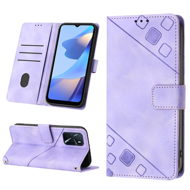 Skin-feel Embossed Leather Phone Case, For OPPO Reno6 5G, For OPPO A9 2020 / A5 2020 / A11X, For OPPO A16 / A54S, For OPPO A16K, For OPPO A57 5G 2022 / Realme V23 / Narzo 50 5G / A77 5G / K10 5G Global / A57 4G / V23i, For OPPO A57E 5G, For OPPO A58 5G...