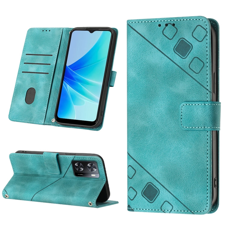 Skin-feel Embossed Leather Phone Case, For OPPO Reno6 5G, For OPPO A9 2020 / A5 2020 / A11X, For OPPO A16 / A54S, For OPPO A16K, For OPPO A57 5G 2022 / Realme V23 / Narzo 50 5G / A77 5G / K10 5G Global / A57 4G / V23i, For OPPO A57E 5G, For OPPO A58 5G...