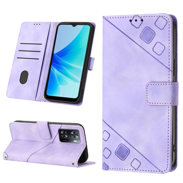 Skin-feel Embossed Leather Phone Case, For OPPO Reno6 5G, For OPPO A9 2020 / A5 2020 / A11X, For OPPO A16 / A54S, For OPPO A16K, For OPPO A57 5G 2022 / Realme V23 / Narzo 50 5G / A77 5G / K10 5G Global / A57 4G / V23i, For OPPO A57E 5G, For OPPO A58 5G...