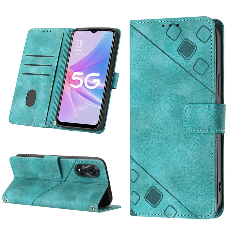 Skin-feel Embossed Leather Phone Case, For OPPO Reno6 5G, For OPPO A9 2020 / A5 2020 / A11X, For OPPO A16 / A54S, For OPPO A16K, For OPPO A57 5G 2022 / Realme V23 / Narzo 50 5G / A77 5G / K10 5G Global / A57 4G / V23i, For OPPO A57E 5G, For OPPO A58 5G...