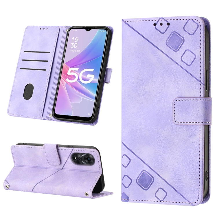 Skin-feel Embossed Leather Phone Case, For OPPO Reno6 5G, For OPPO A9 2020 / A5 2020 / A11X, For OPPO A16 / A54S, For OPPO A16K, For OPPO A57 5G 2022 / Realme V23 / Narzo 50 5G / A77 5G / K10 5G Global / A57 4G / V23i, For OPPO A57E 5G, For OPPO A58 5G...