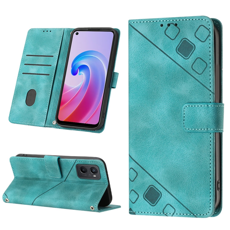Skin-feel Embossed Leather Phone Case, For OPPO Reno6 5G, For OPPO A9 2020 / A5 2020 / A11X, For OPPO A16 / A54S, For OPPO A16K, For OPPO A57 5G 2022 / Realme V23 / Narzo 50 5G / A77 5G / K10 5G Global / A57 4G / V23i, For OPPO A57E 5G, For OPPO A58 5G...