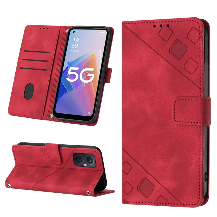 Skin-feel Embossed Leather Phone Case, For OPPO A96 5G / Reno7z / Reno7 Lite 5G / F21 Pro 5G / Reno8 z / OnePlus Nord N20, For OPPO K10X / Realme 9 Pro, For Realme 10, For Realme 10 5G, For Realme 10 Pro, For Realme C11, For Realme C33                 ...