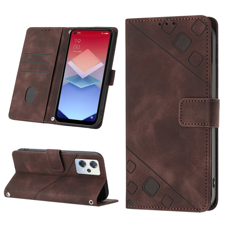 Skin-feel Embossed Leather Phone Case, For OPPO A96 5G / Reno7z / Reno7 Lite 5G / F21 Pro 5G / Reno8 z / OnePlus Nord N20, For OPPO K10X / Realme 9 Pro, For Realme 10, For Realme 10 5G, For Realme 10 Pro, For Realme C11, For Realme C33                 ...