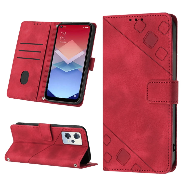 Skin-feel Embossed Leather Phone Case, For OPPO A96 5G / Reno7z / Reno7 Lite 5G / F21 Pro 5G / Reno8 z / OnePlus Nord N20, For OPPO K10X / Realme 9 Pro, For Realme 10, For Realme 10 5G, For Realme 10 Pro, For Realme C11, For Realme C33                 ...